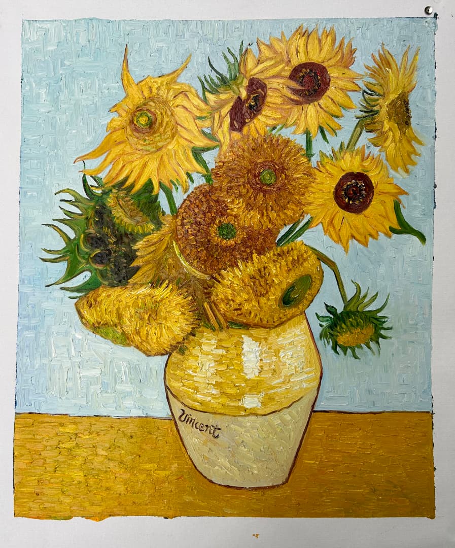 Sunflowers by Vincent van Gogh, Oil Painting Reproduction on Linen Canvas