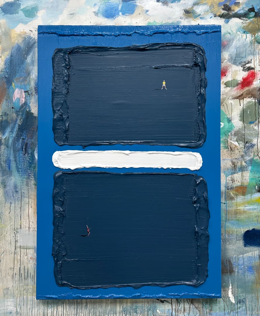 Blue Tennis by Werner Bronkhorst Hand-Painted Oil Reproduction on Linen